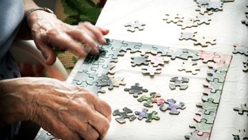 Stalybridge care home Resident spends afternoon doing jigsaws